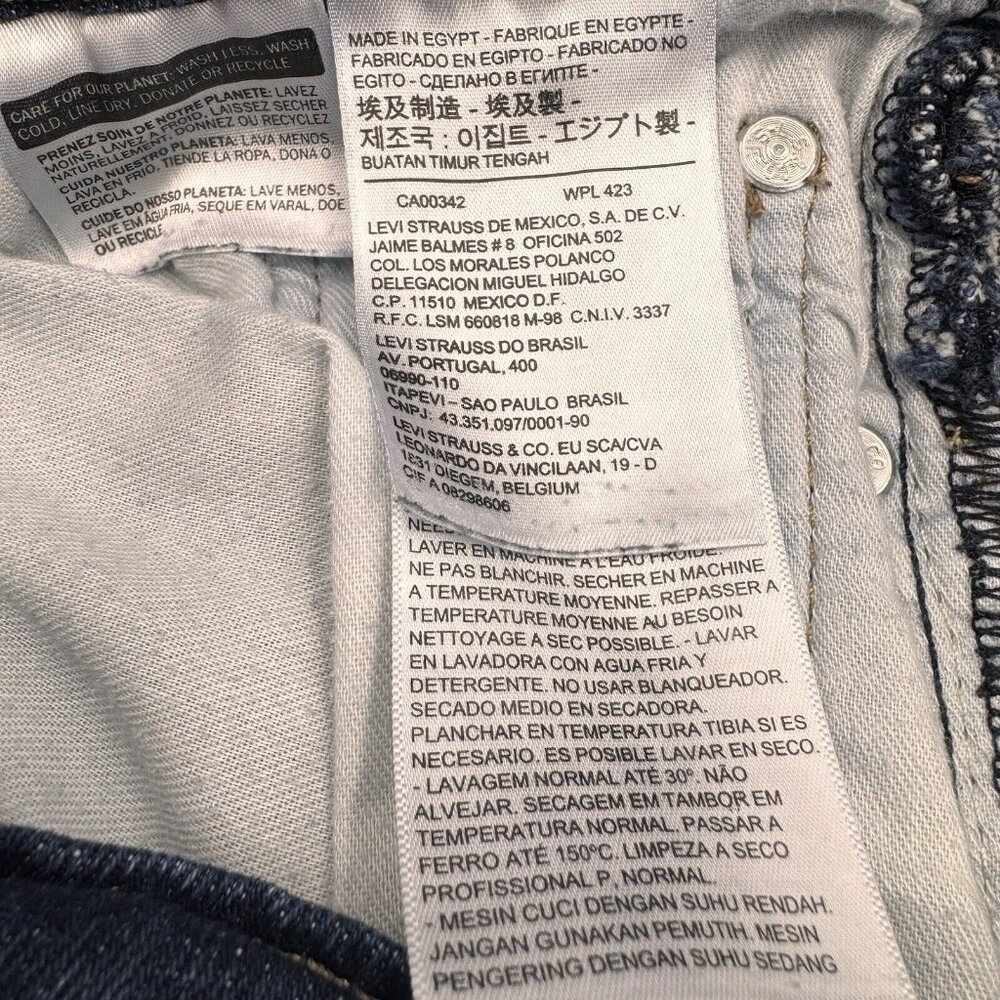 Levis 511 Mens Jeans 29 X 30 Hemmed Slim Fit Tapered Leg Stretch Denim Dark Blue - Picture 5 of 6